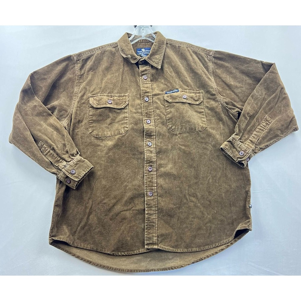 Moose Creek Legendary Clothing Men's Brown Corduroy Long Sleeve Shirt Size XL